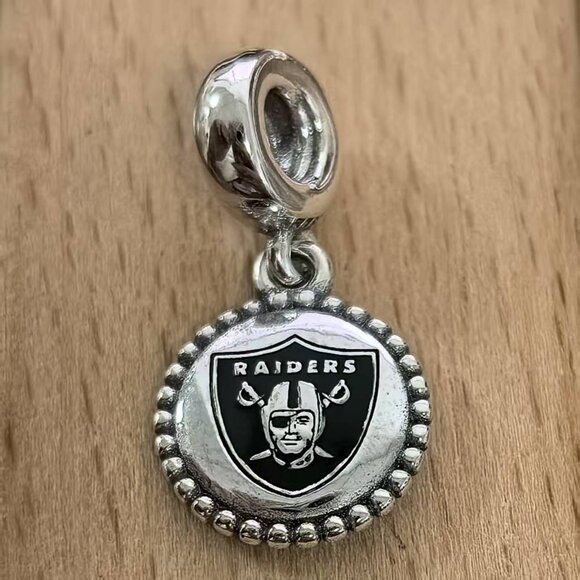 Pandora Las Vegas Raiders Football Helmet Charm, S925 Silver Bracelets - Picture 1 of 4
